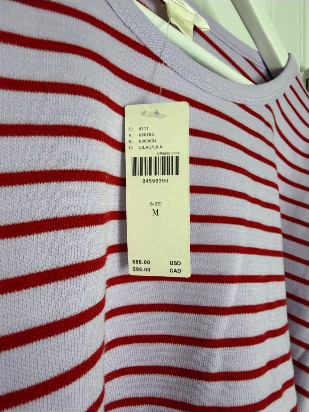 Maeve Lavender and Red Striped Long-Sleeve Top with Snap Details - Picture 5 of 9